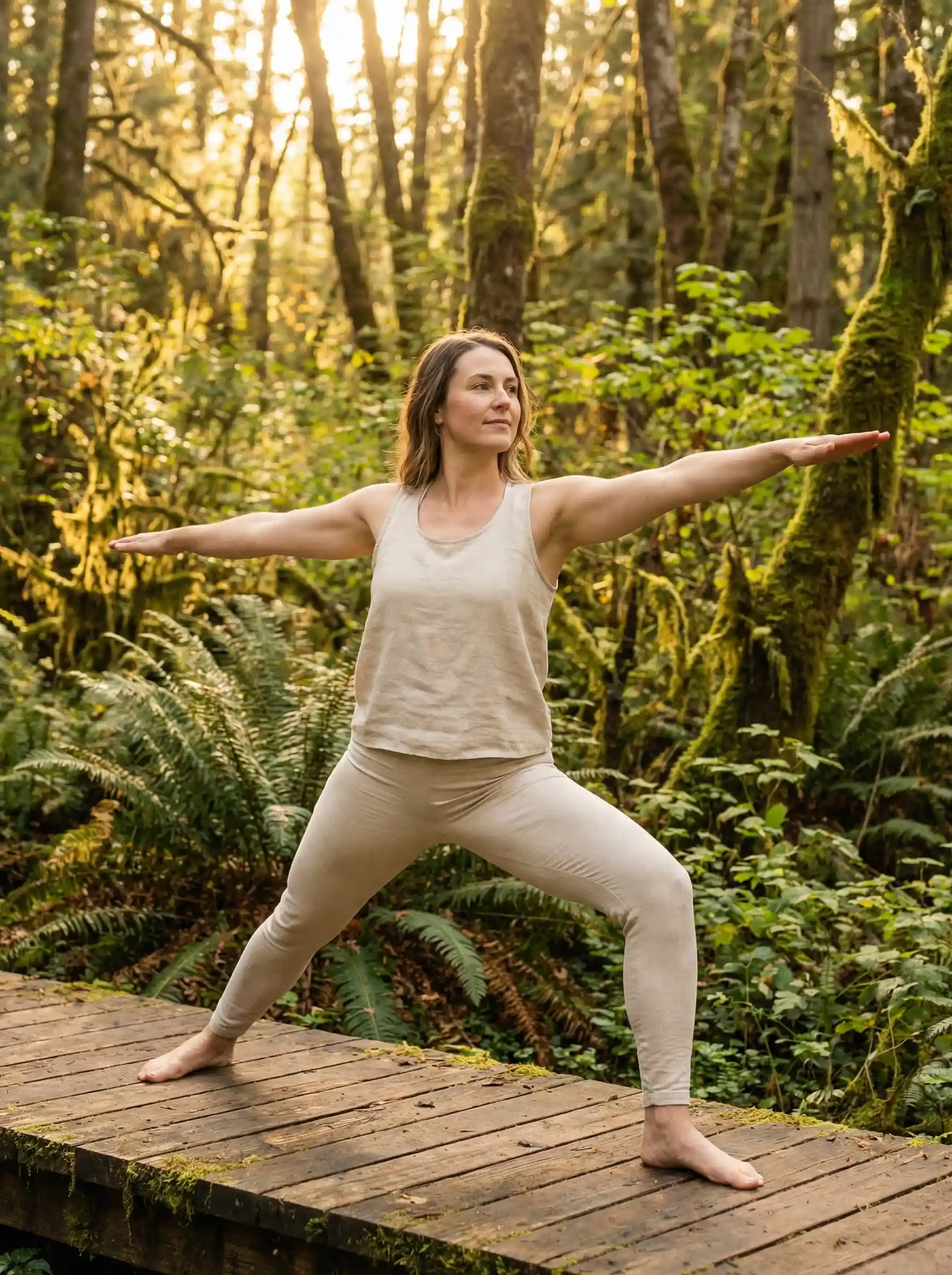 战士二式瑜伽体式，展现力量与稳定，与女神视频一同练习
